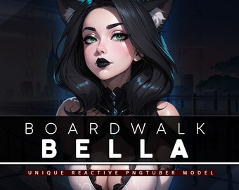 Boardwalk Bella PNGTUBER | Ready To Use | 3 Expressions | 12 Reactive PNG Files for Discord, Streaming, Content Creation, Etc!