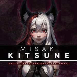 Misaki Kitsune PNGTUBER | Ready To Use | 3 Expressions | 12 Reactive PNG Files for Discord, Streaming, Content Creation, Etc!