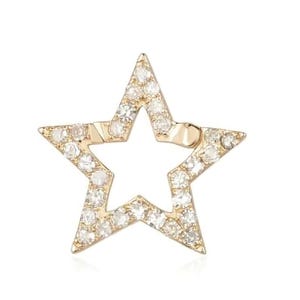 14k Gold Star Carabiner Clasp: Diamond Diamond Lock duty/Tariff free