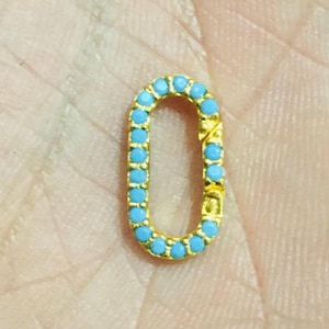 Handmade 14k Gold Turquoise Enhancer Lock Clasp: Charm Necklace Clip duty/Tariff free