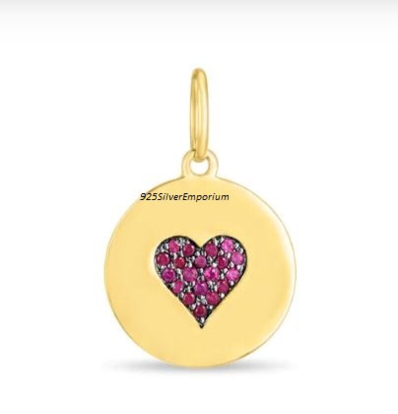 Ruby Gemstone Heart Design Pendant 14k Solid Gold Pendant Designer ...