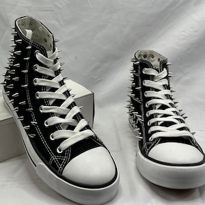 Black converse with spikes sales