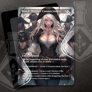 Black Market Connections - Gorgeous Alternate Full Custom Art - Silver haired pirate with gang