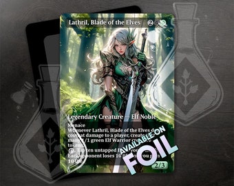 Lathril, Blade of the Elves - Amazing Alternate Full Custom Art - Gorgeous Elf queen warrior in the forest waifu anime