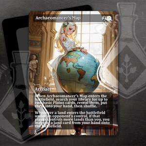 Archaeomancer's Map - Gorgeous Alternate Full Custom Art - Ancient Cartographic Mastery: Beauty in Mapping - Waifu Anime