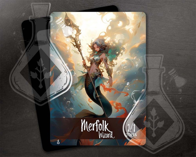 Merfolk Wizard Token for TCG - Full Custom Art - Siren Sorceress ...