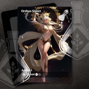 Orzhov Signet - Amazing Alternate Full Custom Art - black and white - Gold Goddess