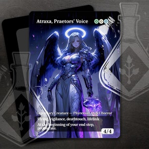 Atraxa, Prätorens Stimme - Erstaunliche Alternative, komplett selbst gestaltete Kunst - Divine Dread: Herrlich, Grim Angel Descends - Waifu