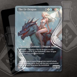 The Ur-Dragon - Gorgeous Alternate Full Custom Art - Gold and Silver - Dragon queen on riding her dragon