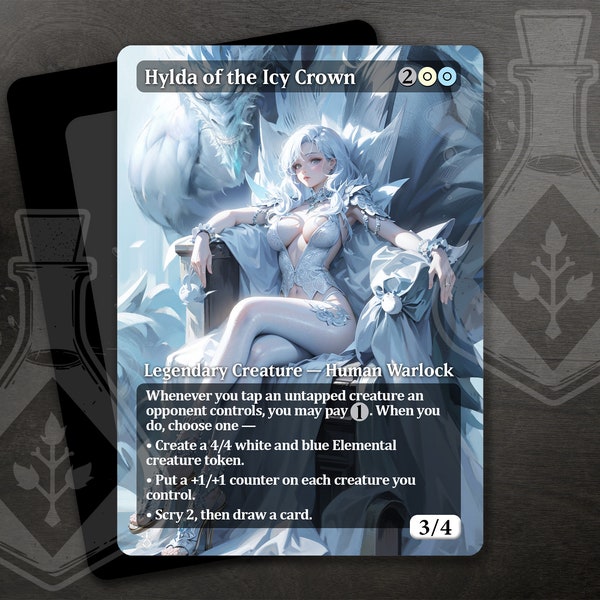 Hylda of the Icy Crown  - Gorgeous Alternate Full Custom Art - Icy Queen's Chill: Elegance Frosted with Power - Anime waifu