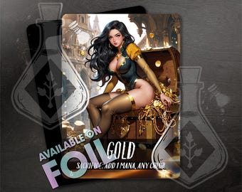 GOLD Token for TCG - Full Custom Art - Anime Waifu - Brilliant Golden Steward: Guardian of Grace