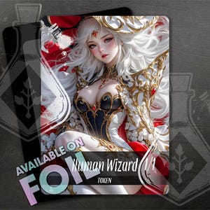 Human Wizard TOKEN 1/1 - Gorgeous Full Custom Art - Anime Waifu - Gorgeous Wizard: Master of Enchanting Spells