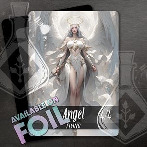 ANGEL Token for TCG - Full Custom Art - Red - Gorgeous Angel with Sword