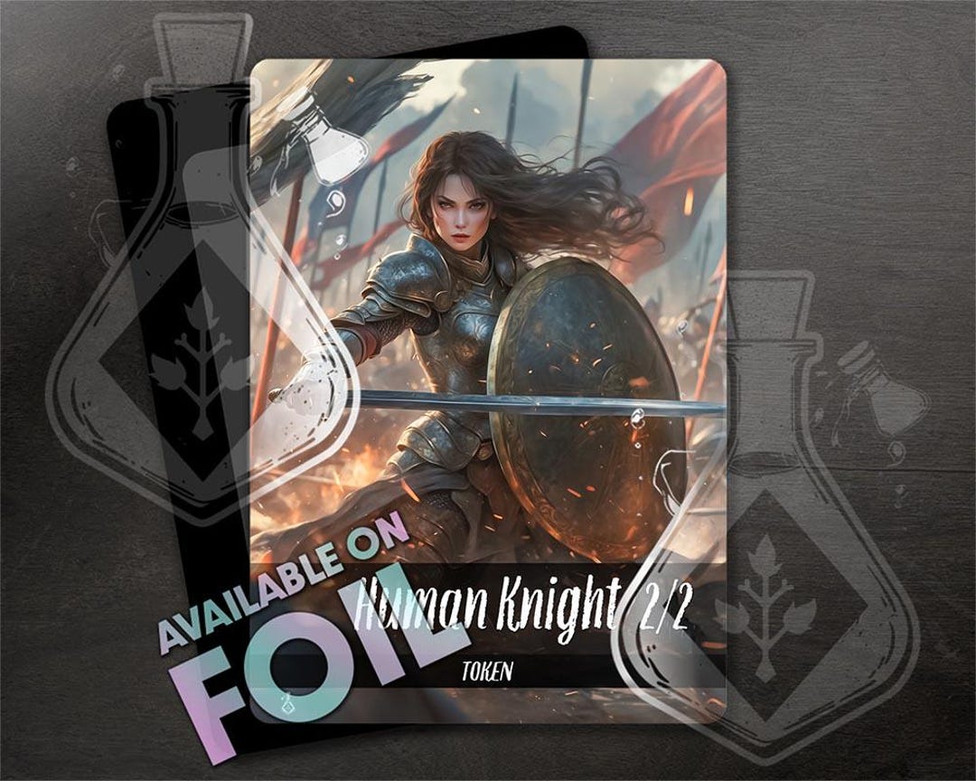 Human Knight TOKEN 2/2 - Full Custom Art - Anime Waifu - Majestic ...