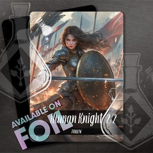 Human Knight TOKEN 2/2 - oeuvre d'art entièrement personnalisée - Anime Waifu - Majestic Knight : gracieux guerrier d'honneur