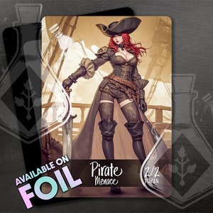 Pirate Token for TCG - Menace - Full Custom Art - Stunning Swashbuckler: Glamour on the High Seas - anime waifu