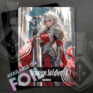 Menschlicher Soldat TOKEN 1/1 - Wunderschönes, komplett benutzerdefiniertes Kunstwerk - Anime Waifu - Dazzling Soldat: Courage Wrapped in Beauty Red