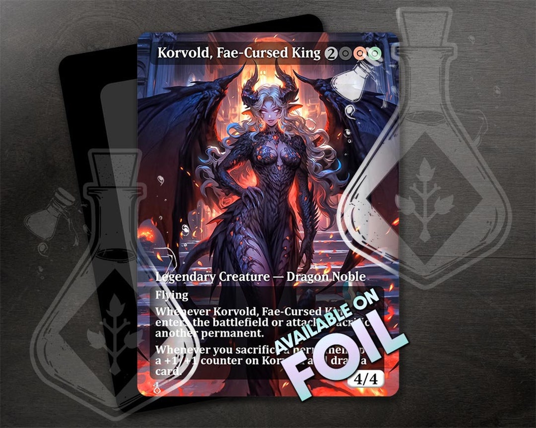 Korvold, Faecursed King Alternate Full Custom Art Enchanting Curse Queen Elegance in