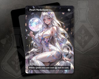 Pearl Medallion - Amazing Alternate Full Custom Art - Silver Goddess, waifu anime