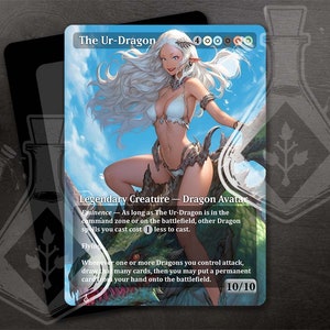 The Ur-Dragon - Gorgeous Alternate Full Custom Art - Gold and Silver hair dragon queen