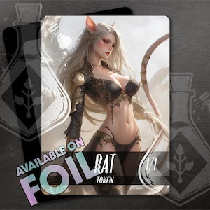 RAT Token - Full Custom Art - Wings - Anime Waifu token - Majestic Rat Queen: Beauty and Cunning