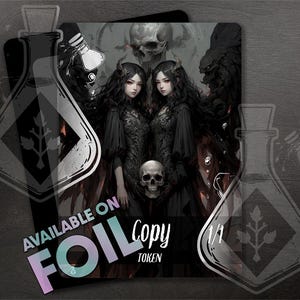 COPIA TOKEN 1/1 - Arte completamente personalizzata - Ali - Token Anime Waifu Horror - Splendidi demoni gemelli: bellezza nell'oscurità