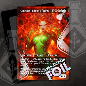 Omnath, Locus of Rage - Amazing Alternate Full Custom Art - Radiant Goddess: Elemental Powers Wield Grace - Waifu