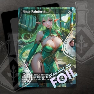 Forêt tropicale brumeuse - Art personnalisé complet alternatif magnifique - souverain de Graceful Grove : esprit divin de la forêt - Anime Waifu