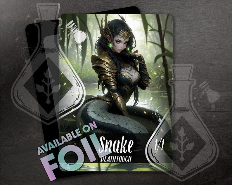 Aznamie Reeda Snake With Deathtouch TOKEN 1/1 - Gorgeous Full Custom Art - Anime ...