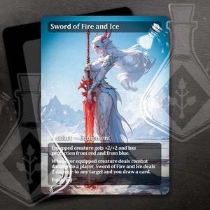 Épée de feu et de glace - Art personnalisé complet alternatif magnifique - Frozen Flames : Knight's Journey Beyond Gorgeous Realms - Anime waifu