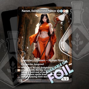 Narset Enlightened Master - Tarjeta de arte personalizada completa alternativa - Monje iluminado maestro: radiante, resistente, regio - Anime Waifu