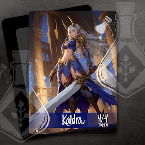 Kaldran - jeton pour JCC - oeuvre d'art entièrement personnalisée - magnifique protecteur d'avatar : esprit gardien gracieux - anime waifu