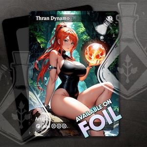 Thran Dynamo - magnifique art alternatif complet personnalisé Mana Rock - Sorcière mana radieuse : maîtrise gracieuse des arcanes - Anime waifu