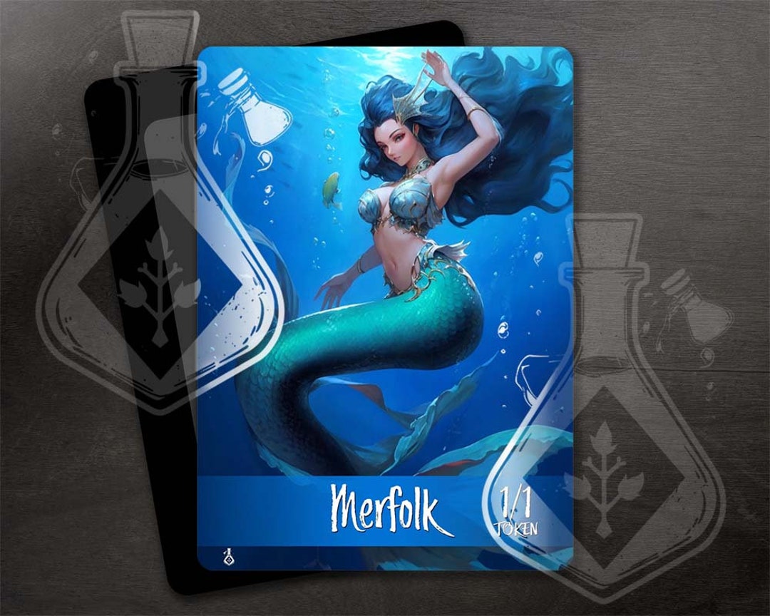 Merfolk With Hexproof Token for TCG - Full Custom Art - Siren Defender ...