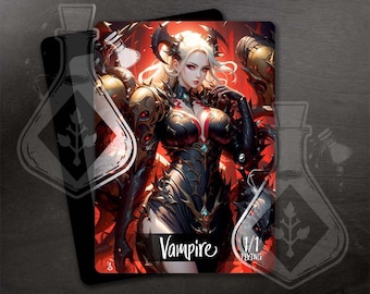 VAMPIRE Token for TCG - Full Custom Art - Waifu Anime Gorgeus General vampire in armor