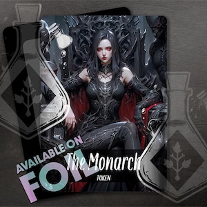 The Monarch TOKEN - Gorgeous Full Custom Art - Horror - Anime Waifu token - Ethereal Dark Sovereign: Elegance Meets Doom