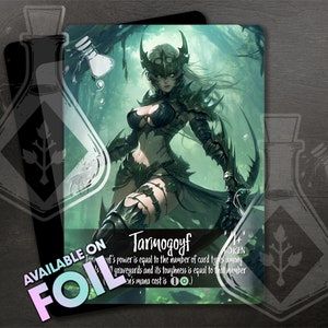 Ficha Tarmogoyf */1+* para TCG - Arte personalizado completo - Anime Waifu -Gorgeous Defender: Nature's Fierce, Stunning Behemoth