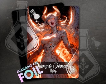 Vampire Demon Token for TCG - Full Custom Art - Waifu Anime Fire Demon
