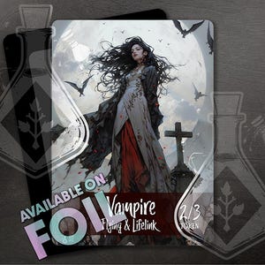 TOKEN de vampiro con habilidad de vuelo y vínculo vital - Arte personalizado completo - Token de terror - Darkling fascinante: belleza eterna, poder inquebrantable