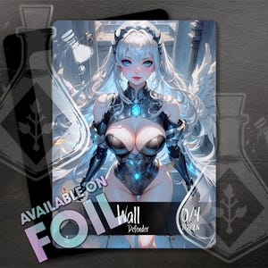 GETTONE MURO - 0/4 - Grafica personalizzata completa - Gettone Anime Waifu - Sentinella divina luminosa: Muro di difesa angelico