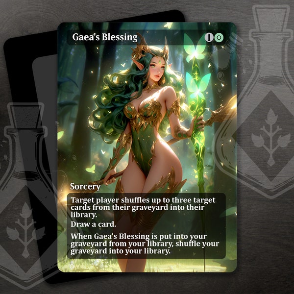 Gaea's Blessing - Amazing Alternate Full Custom Art - Anime Waifu - Forest Nymph: Pretty Elf's Natural Beauty