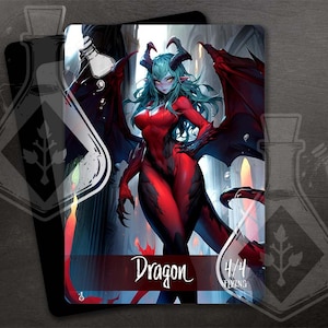 Dragon Token para TCG - Arte personalizado completo - Precioso anime Dragon Waifu