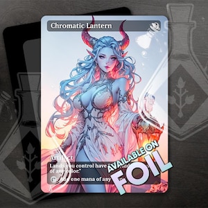 Chromatic Lantern - Gorgeous Alternate Full Custom Art Mana Rock - Beautiful Torch Keeper: Beacon of Splendor - Anime waifu