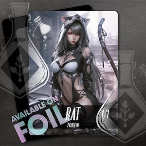 RAT Token - Full Custom Art - Wings - Anime Waifu token - Ethereal Rat Queen: Enchanting and Commanding