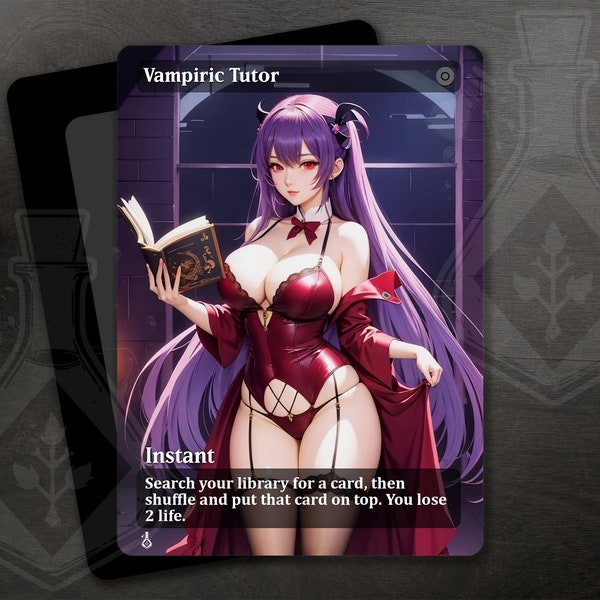 Tuteur vampirique - Art personnalisé complet alternatif magnifique - Vampire Anime Waifu en rouge