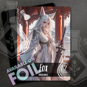 FOX TOKEN 2/2 - art personnalisé magnifique - Anime Waifu - renard mystique : gracieux, magnifique et sage
