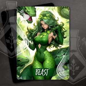 BEAST Token für TKG - Full Custom Art - Wunderschöne Schlangenkönigin 3/3 token