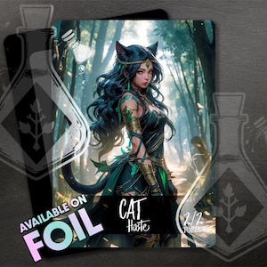 CAT Token with Haste for TCG - Full Custom Art - Anime Waifu - Dazzling Squid Ruler: Aquatic Elegance Unveiled