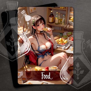 FOOD Token for TCG - Full Custom Art - Anime waifu relaxando na cozinha