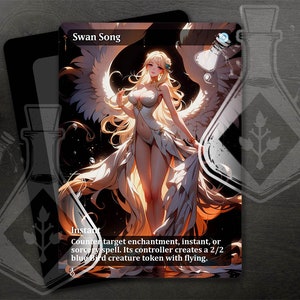 Chanson du cygne - art personnalisé complet alternatif magnifique - sauvagine majestueuse : élégance du cygne splendide - Anime Waifu